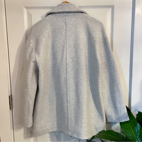 Zara Oversized Light Grey Coat Jacket Open Front - Picture 2 of 13